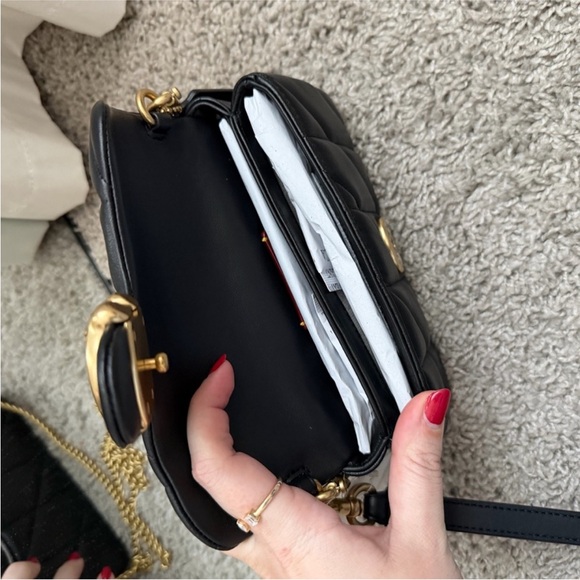 Final price NWT Coach Quilted Tabby Wristlet Crossbody Bag with Gold Chain - Picture 11 of 15